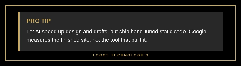 Pro tip: let AI speed up design and drafts, but ship hand-tuned static code