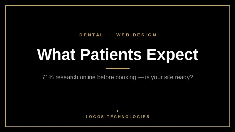 Modern dental website design layout with patient-focused features