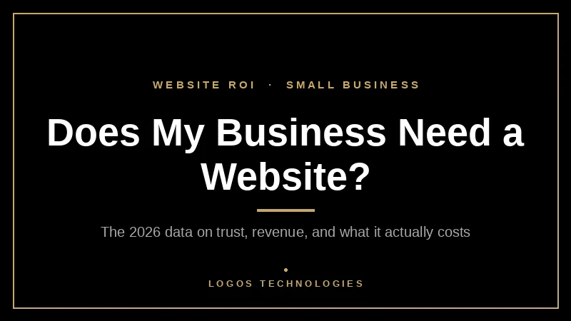 Data-backed answer to "does my business need a website" showing trust and revenue impact for small businesses