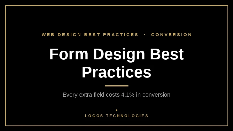 Form design best practices for 2026 showing field count, layout, and conversion rate impact on small business websites