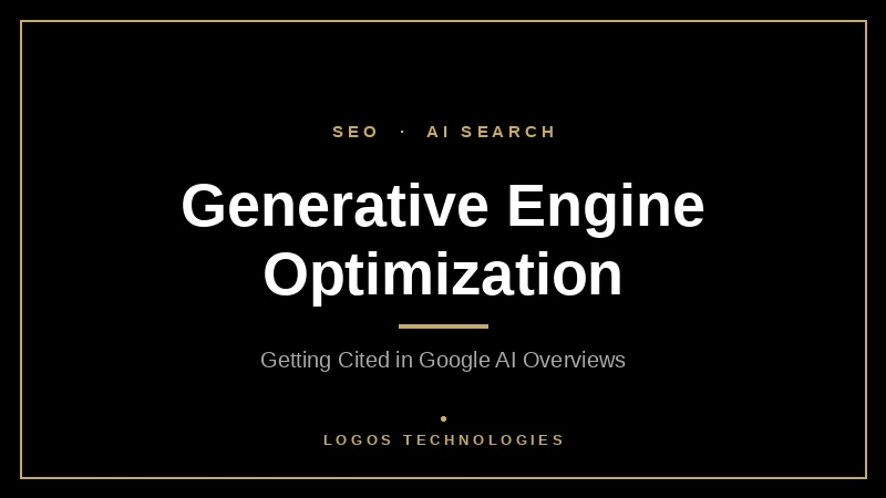 Generative engine optimization for AI search on a dark gradient background with gold accent