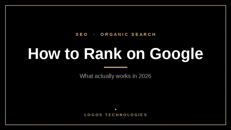 Blog header graphic about how to rank on Google in 2026