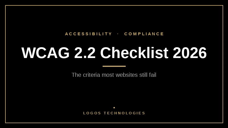 WCAG 2.2 compliance checklist showing the nine new success criteria small business websites must meet in 2026