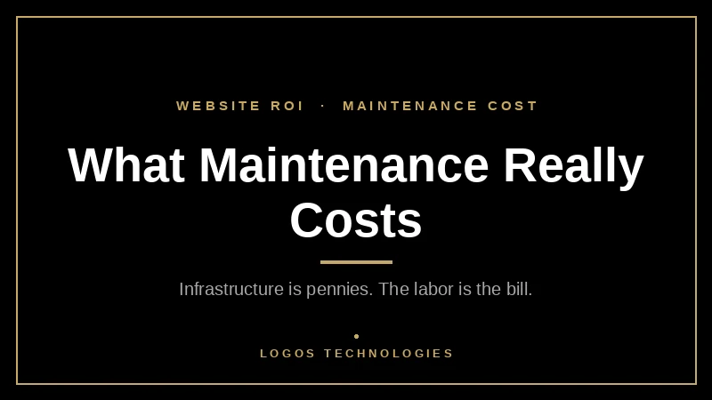Website maintenance cost breakdown for small businesses in 2026 showing infrastructure versus labor spending